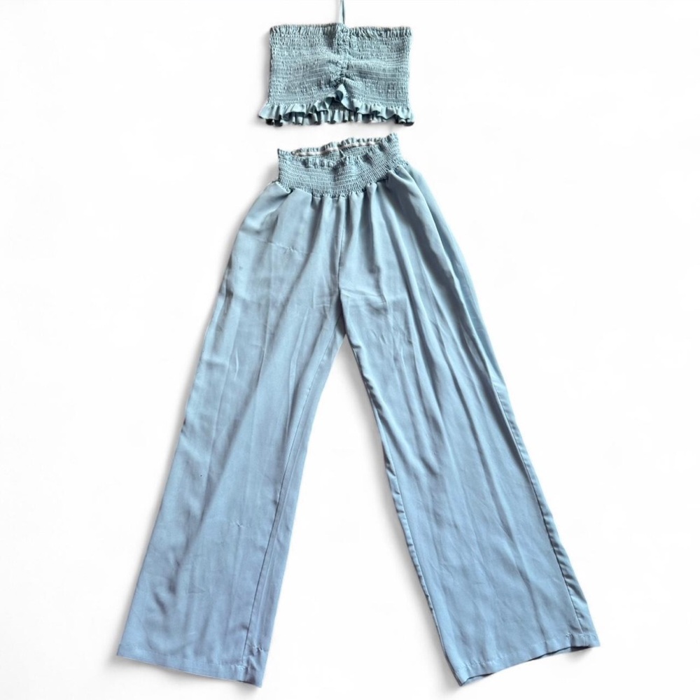 Source Unknown Blue Wide Leg Pants & Top Set